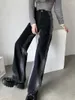 Женские джинсы с высокой талией, полная длина, американские винтажные широкие брюки-клеш, женские Y2k, окрашенные в галстук контрастного цвета, прямые модные