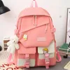 Backpack Case Cross Body Bag Set 5 Pcs Contrast Colors With Pencil Anti Scratch Campus Waterproof For Traveling Work