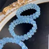 Decoratieve Beeldjes Natuurlijke Blauwe Aquamarijn Armband Handgemaakte Kristallen Sieraden Stretch Bangle Kinderen Verjaardagscadeau 1pcs 9MM