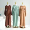 Этническая одежда, мусульманское платье макси, сплошной цвет, боковые карманы, неровный подол, Дубай, Абая, женский исламский турецкий халат-хиджаби, элегантный Рамадан