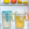 Vattenflaskor 2,2 liter pitcher med lock karafe handtag för kall dryck dryck containrar juice