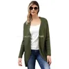 Women's Sweaters Knitted Jacket Back Cross Strap Open Long Sleeve Loose Sweater Cardigan 27855