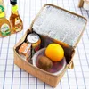 Stoviglie 2 pezzi portatile isolato termico dispositivo di raffreddamento Lunch Box Carry Tote borsa da picnic custodia in rattan-come Bento Travel