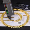 Hip Hop Jewelry 12mm Gold Plated Sterling Sier VVS Moissanite Diamond Iced Out Cuban Link Chain Necklace