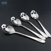 Whole- jiaxin 1 pcs flatware stainless funny skull shape Long handle coffee spoon teaspoon dessert spoon ice cream candy spoon2448