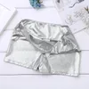 Abbigliamento da palcoscenico Ragazze per bambini 2 pezzi Set di abbigliamento da ballo Metallico senza maniche One Piece Ginnastica Body Tuta e pantaloncini da ragazzo