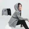 Jackets Children's Hooded Coat Korean Version Kids Loose Casual Zipper Jacket For Teen Girl 4-13 Years Sweatshirt Outerwear