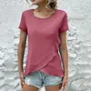 Dames T-shirts Slim Fit Peplum U-hals Shirt met korte mouwen Top Actieve losse tops Dames Zomermouwen