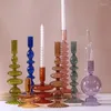 Mum Tutucular Cam Candlestick Yaratıcı Basit Ev Dekorasyonu Ins Romantik Salon Konuk Evi Masa