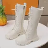 Boots Modx Girls Autumn Winter Children High Fashion Show Princess Shoes Outdoor Non-Slip Kids Plush Size 27-37