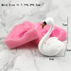 Bakning formar tredimensionell flamingo form silikon mögel vit svan fondant diy mousse cake candle gips
