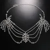 Boho Crystal Bridal Shoulder Necklace Sexy Porm Body Necklace Bead Shawl Wraps Accessories For Women Body Chains Jewelry 240223