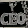 Collana con pendente Moissanite personalizzata S Ice Out D VVS Lettera Hiphop Baguette Pass Diamond Tester