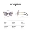 2023 New Butterfly Shaped Diamond Frameless for Women Fashion Personality Exaggerate Sunglasses Network Red