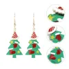 Necklace Earrings Set Christmas Tree Alloy Woman's Gift Creative Dangler Spray Paint Pendant