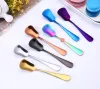 Stainless Steel Ice Cream Spoon Cake Honey Coffee Spoons Solid Color Yogurt Dessert Small Scoop Kitchen Hotel Dining Supplies TH1308