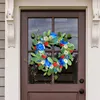 Couronne de fleurs décoratives, pour porte d'entrée, marguerite artificielle, pour l'extérieur et l'intérieur