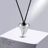 Hanger Kettingen Vnox Cool Fashion Haaientand Voor Mannen Jongen Rvs Dierlijke Tanden Kraag Verstelbare Zwarte Touw Ketting