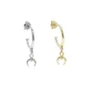 Dangle Earrings Cute Lovely Moon Charm Earring Gold Silver Color Simple Small Multi Piercing Girl's Drop