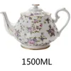 Bone China Ceramic Tea Pot Set Lovely Porslin Stor kapacitet Tekanna för bröllopsgåva283L