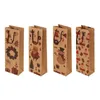 Gift Wrap 12 Pcs Christmas Kraft Paper Wine Bottle Bags Reusable Present Packaging