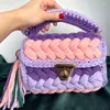 Evening Bags 2024 Handmade Shoulder Bag For Women Beach Woven Tassel Fashion Hollowed Out Color Ethnic Style Handbag Gift Friends