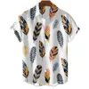 Mode Heren Hawaiiaanse Shirts Veer Grafische Mouw Oversized Kleding Tops Korte Casual Kust Zomer Kleding VAKANTIE Harajuku 240223