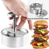 Pressa per hamburger Hamburger Patty Maker Pressa per hamburger antiaderente in acciaio inossidabile 304 per preparare polpette di carne e hamburger sottili 240219