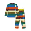 Pijamas masculinos pijamas homens retro mod quarto kilim outono cores duas peças soltas pijama conjunto de mangas compridas moda oversize casa terno