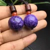 Figurines décoratives S925, pendentif sphère de Charoite naturelle, cristal de guérison Reiki, cadeau pour femmes, bijoux en pierres précieuses 18MM, 1 pièce