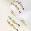 Dangle Earrings 5Pairs Luxury Cz Micro Pave Drop Earring 18k Gold Colorful Zircon Crystal For Women Girls In Daily Life