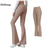 Pantalon actif Aiithuug Bootcut Yoga Flare Leggings entraînement cloche bas Jazz robe travail salon cloche-bas pantalon BuLifting