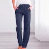 Pantalons pour femmes Femmes taille haute jambe large décontracté cordon élastique pantalon confortable droit long pour le travail