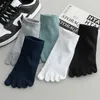 Chaussettes pour hommes hommes orteil mince été respirant absorbant coton maille cinq doigts sport court tube bas cheville blanc noir gris cadeau