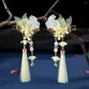 Hårtillbehör Stylish Headwear Pearl Children's Barrettes Women Duckbill Clips Flower Chinese Hanfu Hairpins