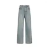 Calças de brim femininas baggy azul vintage cowboy calças harajuku denim 90s estética streetwear y2k emo 2000s roupas trashy 2024