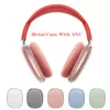 Metallskal med ANC för AirPods Max Bluetooth-hörlurtillbehör Transparent Solid Silicone Case AirPods Pro Max Hörlurar Anti-Drop Protective Case