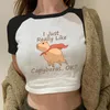 T-shirts pour femmes J'aime Capybara Chemise Vintage Streetwear Capybaras Imprimer Crop Tops Harajuku Mode Casual Doux O-cou Y2K Bébé T-shirts