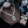 Collana di orecchini Set 2024 Moda 2 pezzi Super Deluxe Cubic Zirconia Abiti per feste di nozze Nigeria Dubai Gioielli da sposa