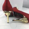 Abito Décolleté con cinturino in cristallo 10 cm Moda sera Scarpe singole da donna Tacchi a spillo firmati Décolleté Slip on Suola Hardware dorato Tacco in metallo Strass pieno di alta qualità