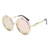 Classic Round Sunglasses Female Metal Frame Designer Retro Oversized Black Men Female Ladies Sunglasses Female Oculos