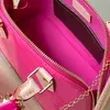 Designer Tote Bag Patent Leather BB Handväska Vernis präglad Crossbody Bag Top Mirror Quality Metal Hardware Shoulder Borttagbar band TRAP -handväska