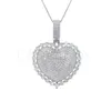 New Heart Pendant 힙합 Full Iced Out Moissanite Stone Tennis Chain Necklace Women Jewelry