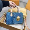 7A Designer-Denim-Tasche für Damen, Mini-Tasche, Jacquard-gestickte Speed-Handtasche, Modetasche, Damen-Schulter-Umhängetaschen