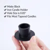 Carolateurs 2pcs Black Conteil Candlers, Matte Fer Candlestick Holders Centroces for Home Decoration, Wedding Anniversary, Party, Hous