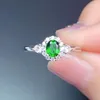 Cluster Rings CoLife Jewelry Fashion Gemstone Ring For Daily Wear 4mm 5mm Natural Diopside 925 Silver Girl Gift