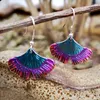 dangle earrings vintage ginkgo leaf metal crochet for women 2024マルチカラーの絶妙なテクスチャイヤリングロングジュエリーZ4D273