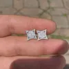 Boucles d'oreilles cloutées en diamant cerf-volant Vvs Moissanite pour hommes, 10mm, clous à vis en or glacé 10 carats