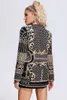 Damenjacken Geometrische Mantel sexy Frauen Langarm V-Ausschnitt Vintage Schwarz Herbst Outwear Dünne Retro-Chic-Schichten