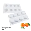 Baking Moulds Silicone Mold 8-cavity Orange Mousse Cake For Diy Fruit Peach Pudding Chocolate Dessert Jelly